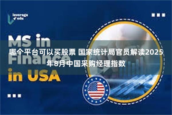 哪个平台可以买股票 国家统计局官员解读2025年8月中国采购经理指数